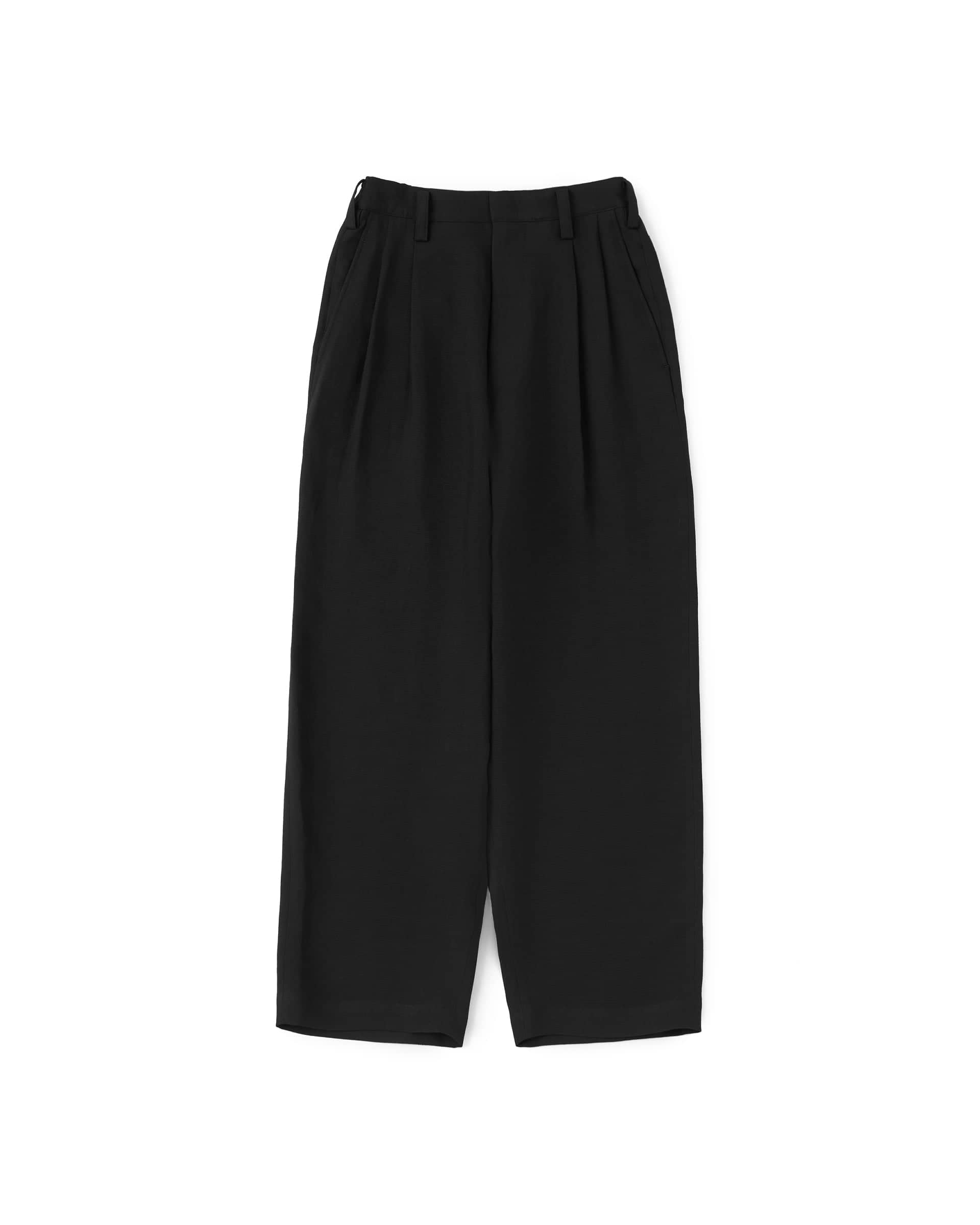UJOH】ワイド 2タックパンツ | ブラック | リネン 麻混 | F/STORE