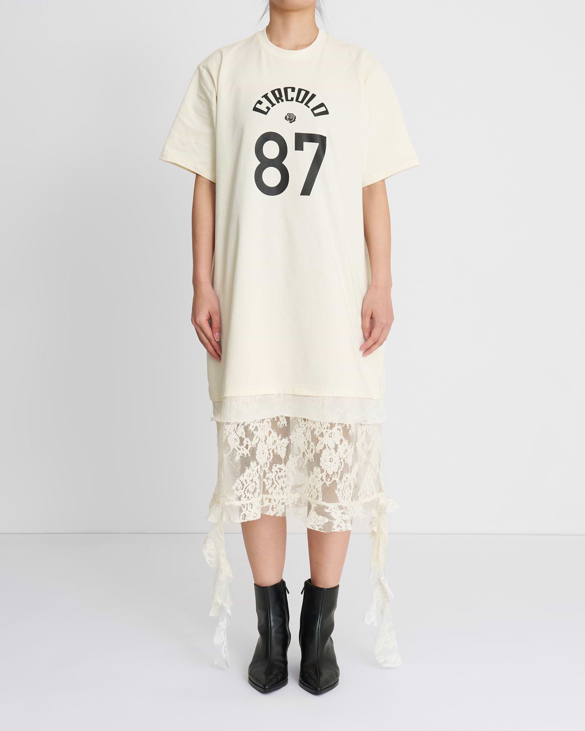 VIVIANO】チルコロ ロングTシャツ | ワンピース | ロゴ レース | F