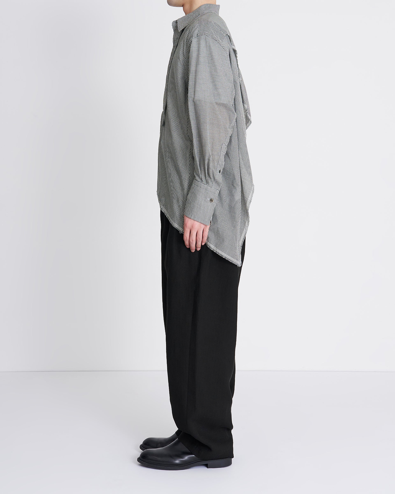 【26SS】コットンシルク ギンガムチェック スパイラルシャツ