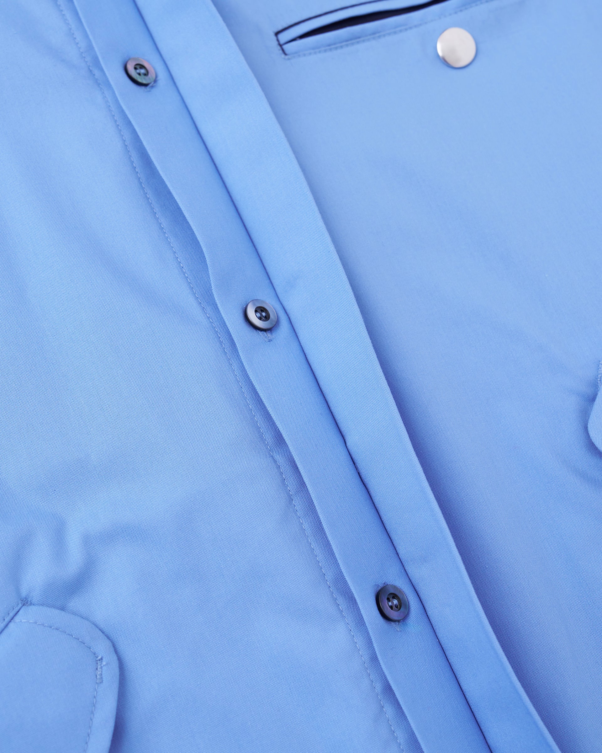 Tamme】M65クロップドシャツV | ブルー | ロングスリーブ