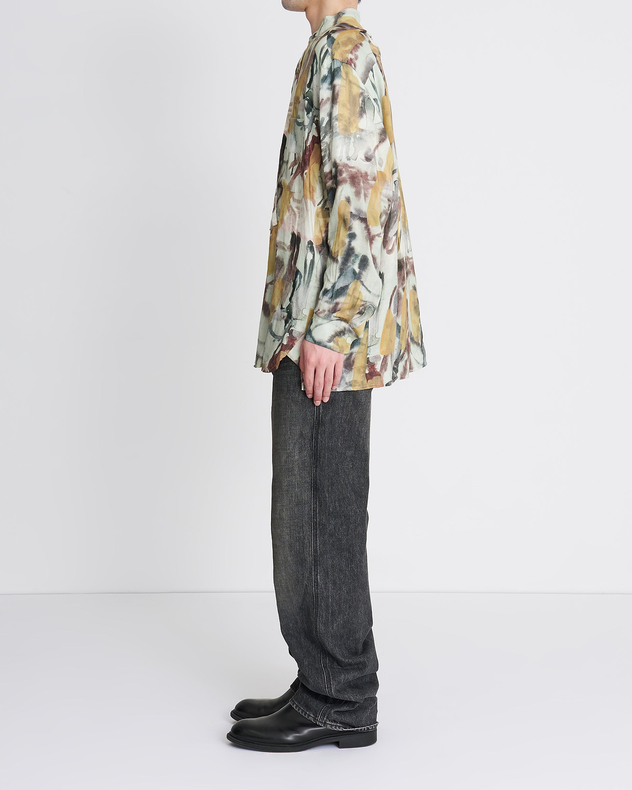 【26SS】"MARIJN VAN KREIJ" ドローストリング スタンドカラー シャツ