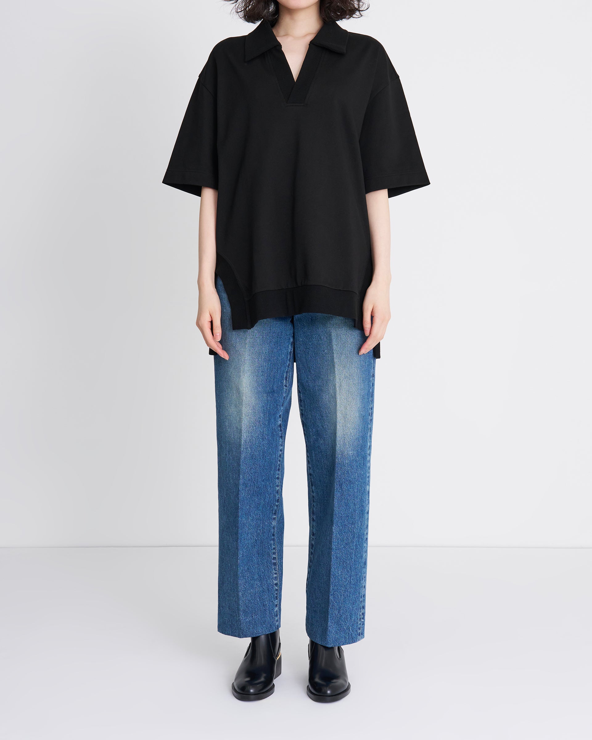UJOH】スキッパーPO | 半袖 トップス | ブラック | F/STORE
