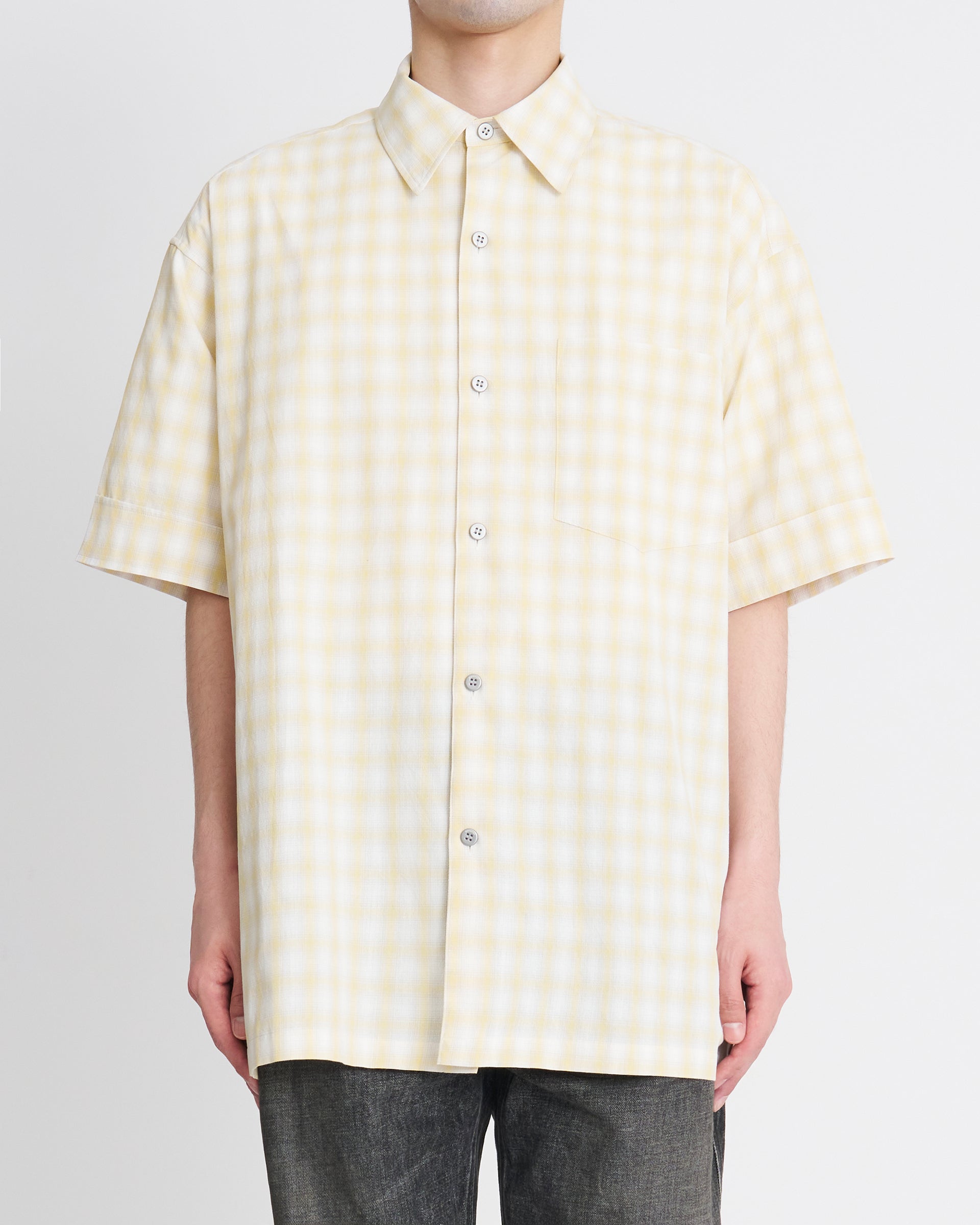 paratrait】アーティフィシャルチェックSSシャツ | イエロー ギンガム