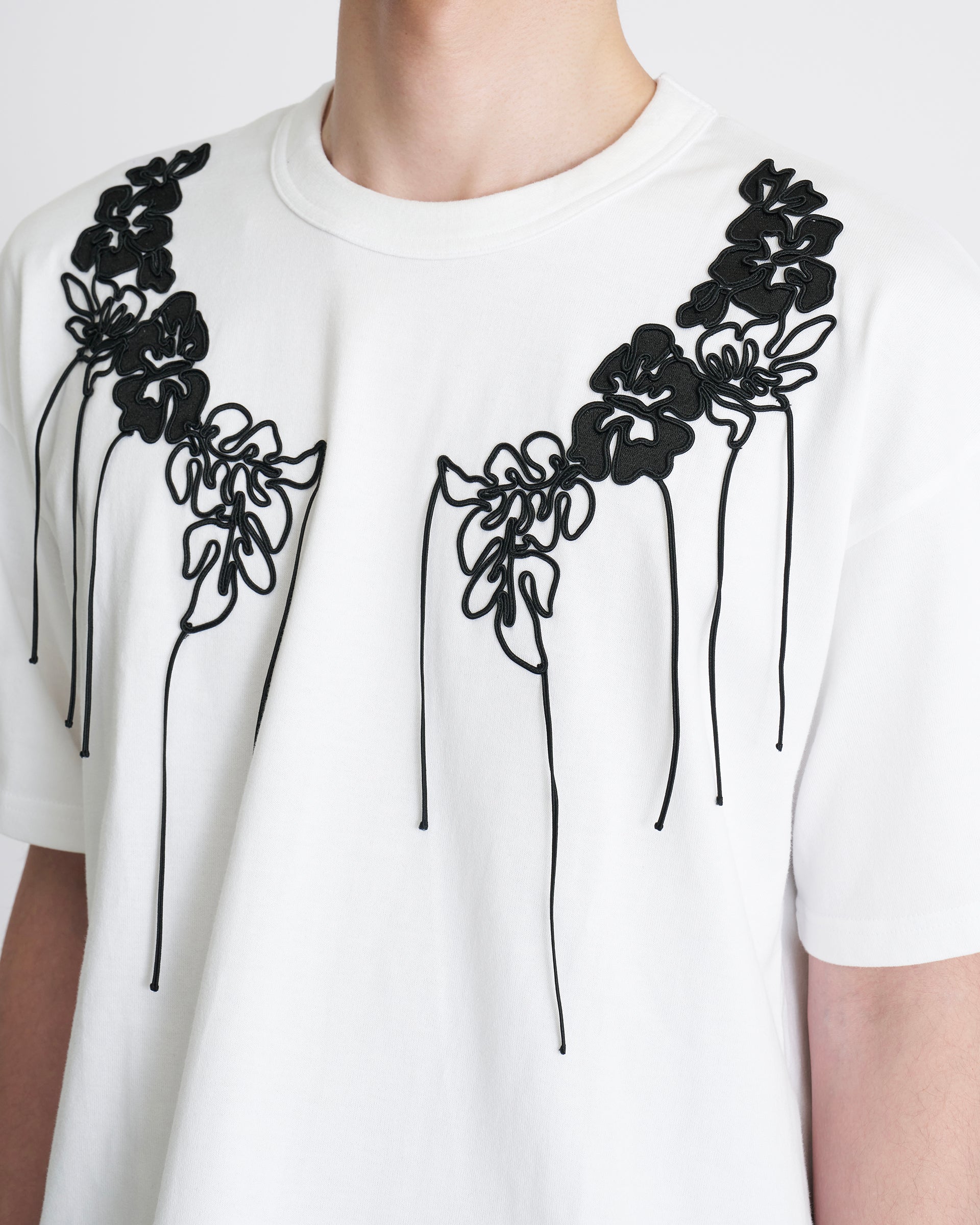 yoshiokubo】コードフラワーS/S T | 刺繍 Tシャツ | 定番 オーバー