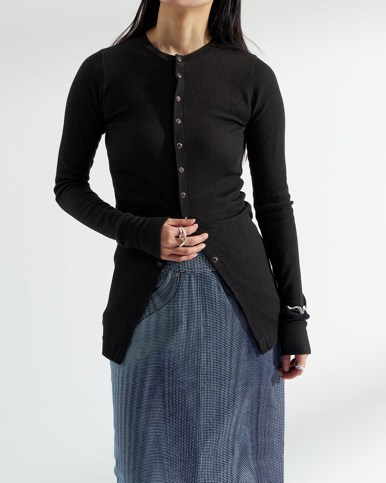 【26AW】パールドットカーディガン