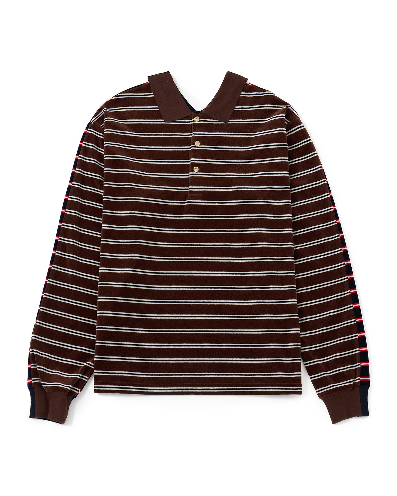【26AW】ベルベットボーダーWポロシャツ