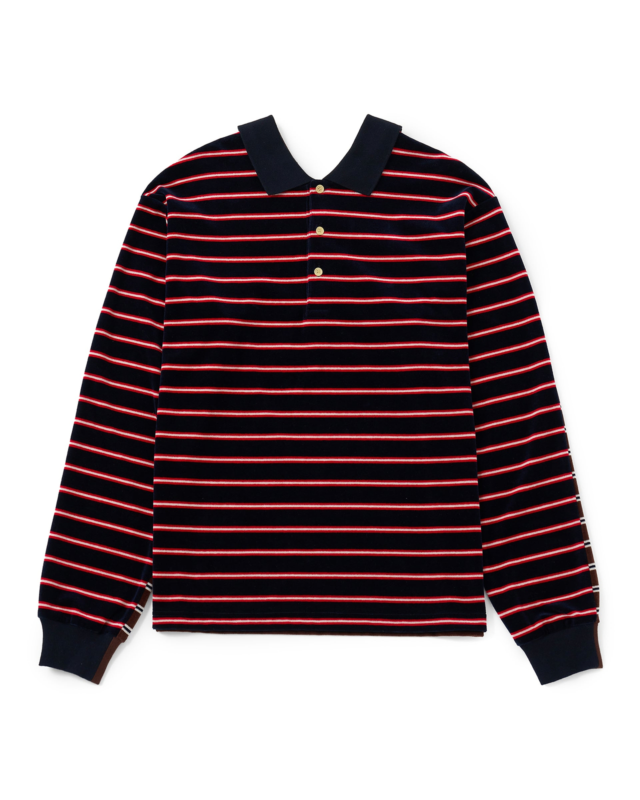 【26AW】ベルベットボーダーWポロシャツ