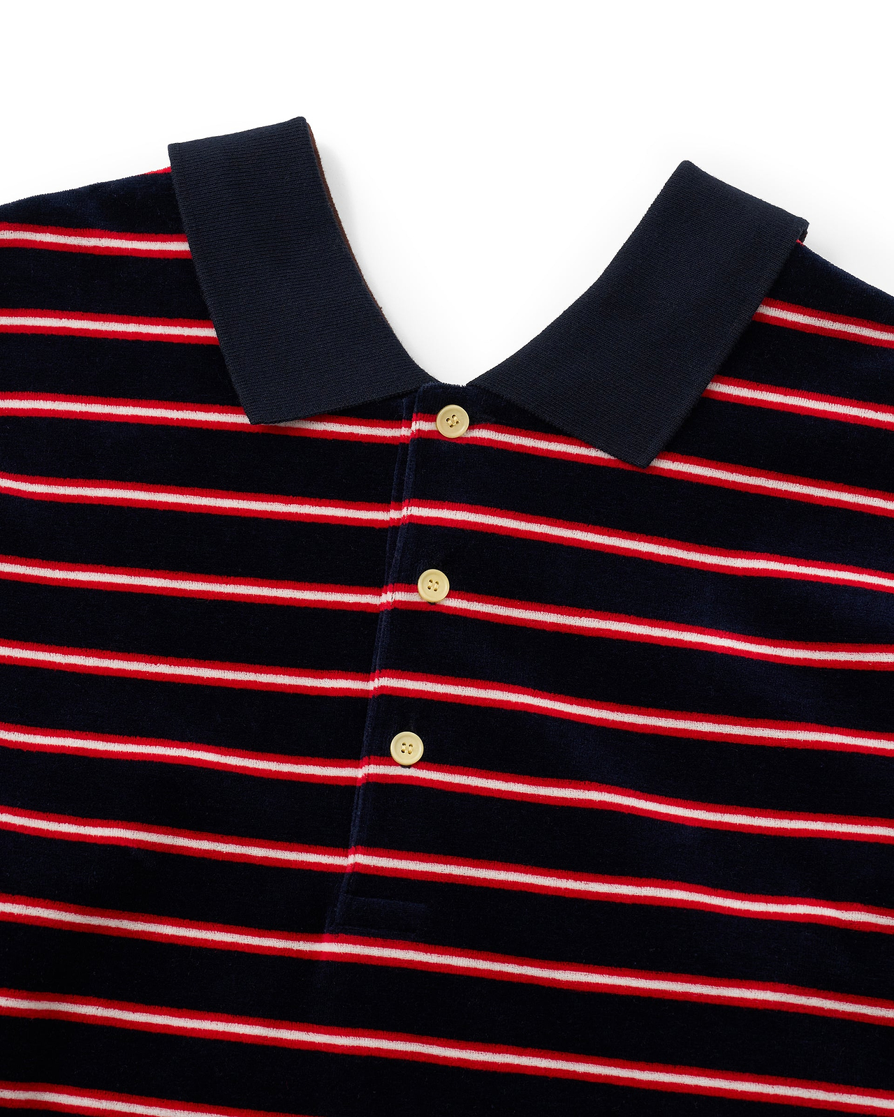 【26AW】ベルベットボーダーWポロシャツ