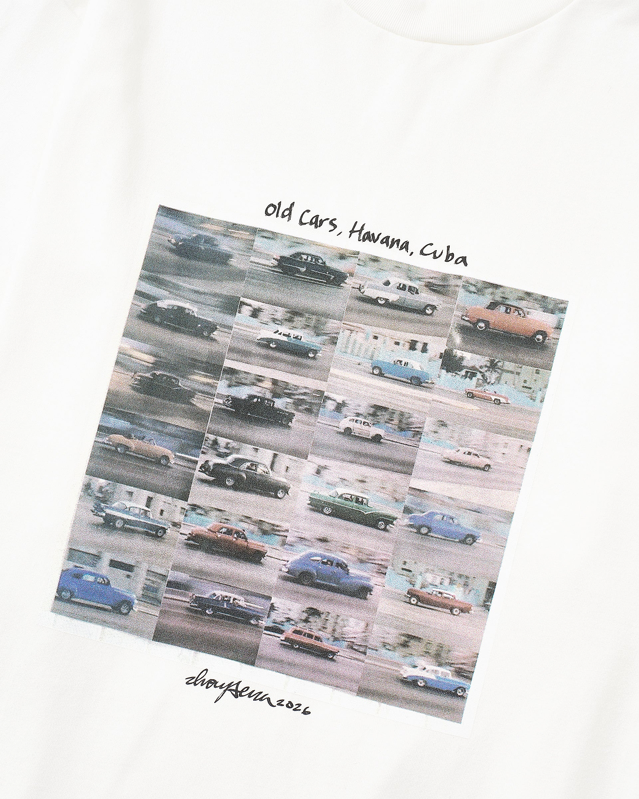 【26AW】アイボリー・セラ "OLD CARS HAVANA, CUBA" S/S Tシャツ