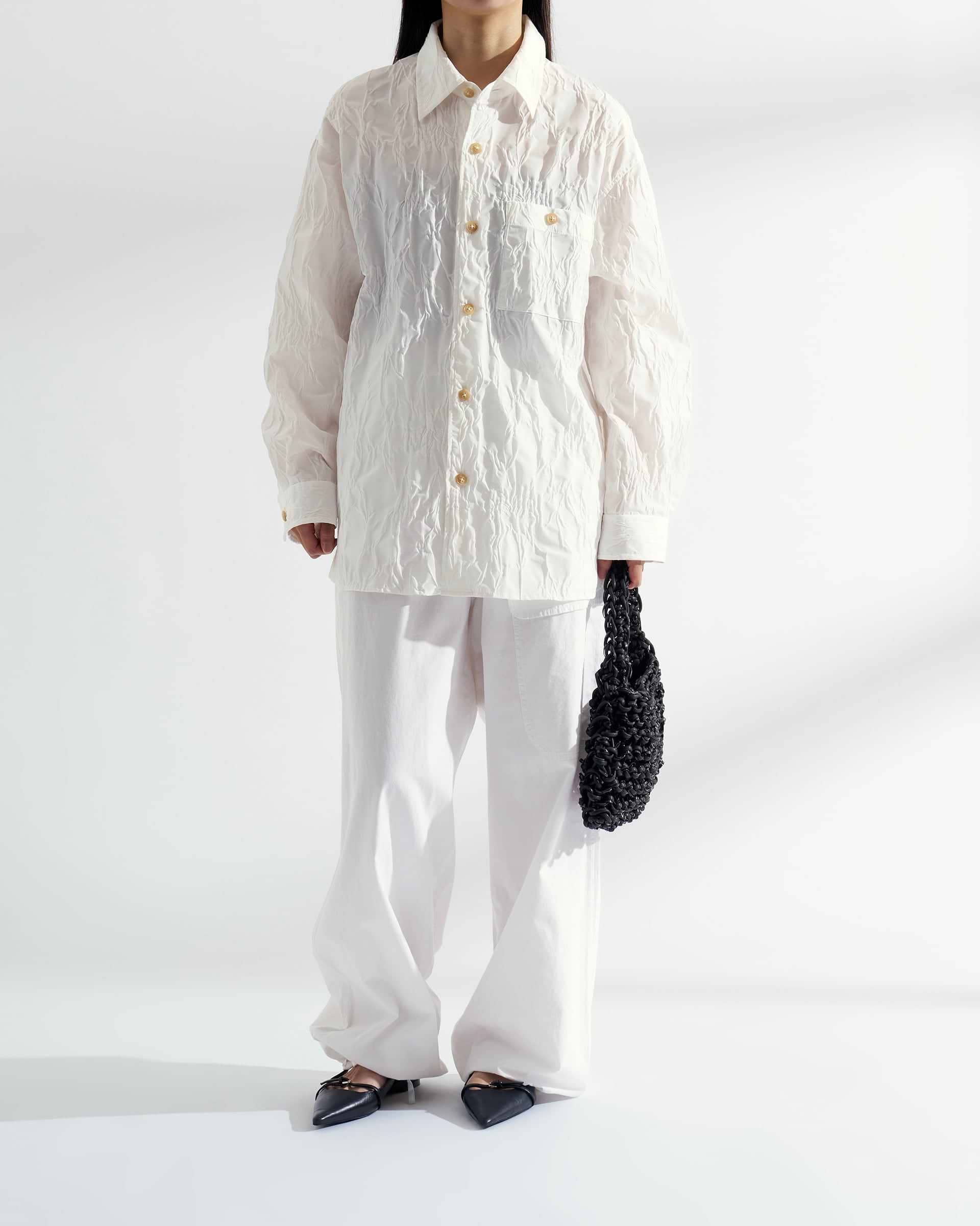 IRENISA】シャツブルゾン | 撥水 | ホワイト | F/STORE – ファッション
