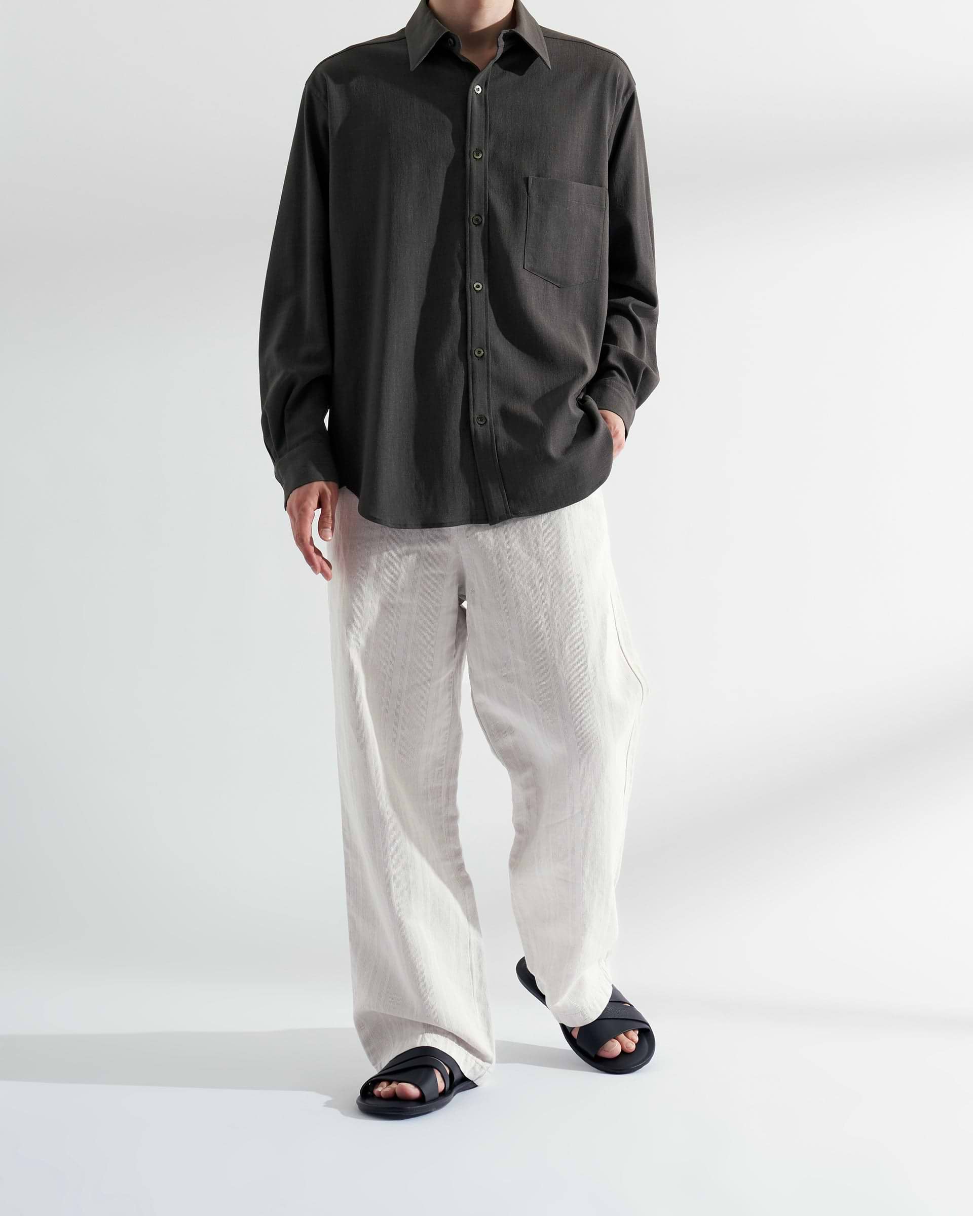 UJOH フルオープンシャツ　FULL OPEN SHIRT UJOH】フルオープンシャツ | 定番 人気 | ボタン グレー | F/STORE