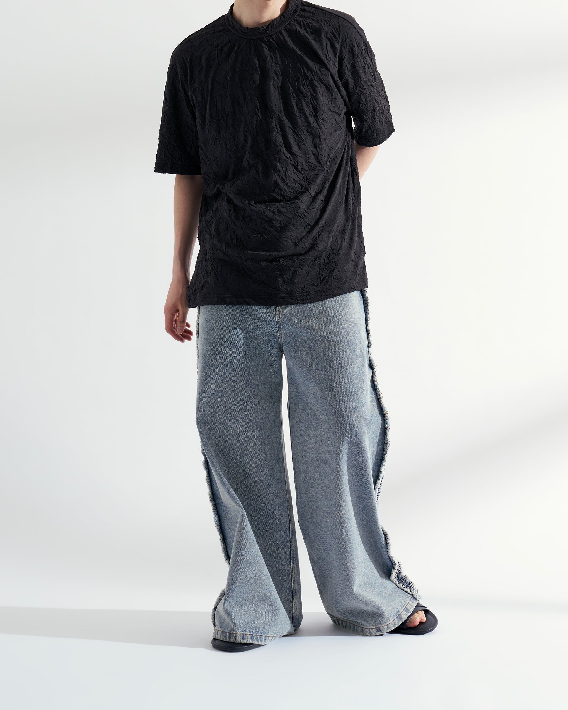 VIVIANO】ラッフルデニムパンツ – ファッションスナップストア