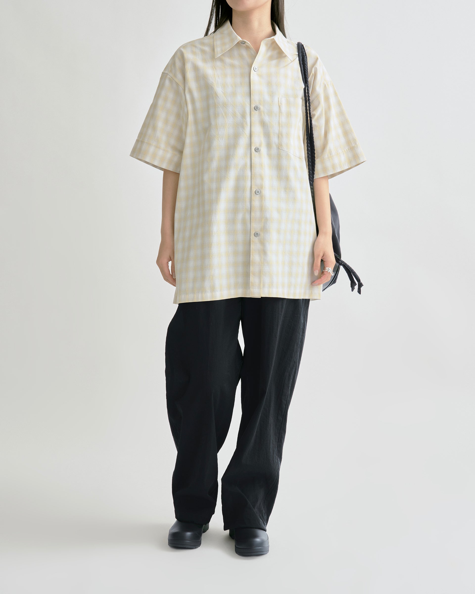paratrait】アーティフィシャルチェックSSシャツ | イエロー ギンガム