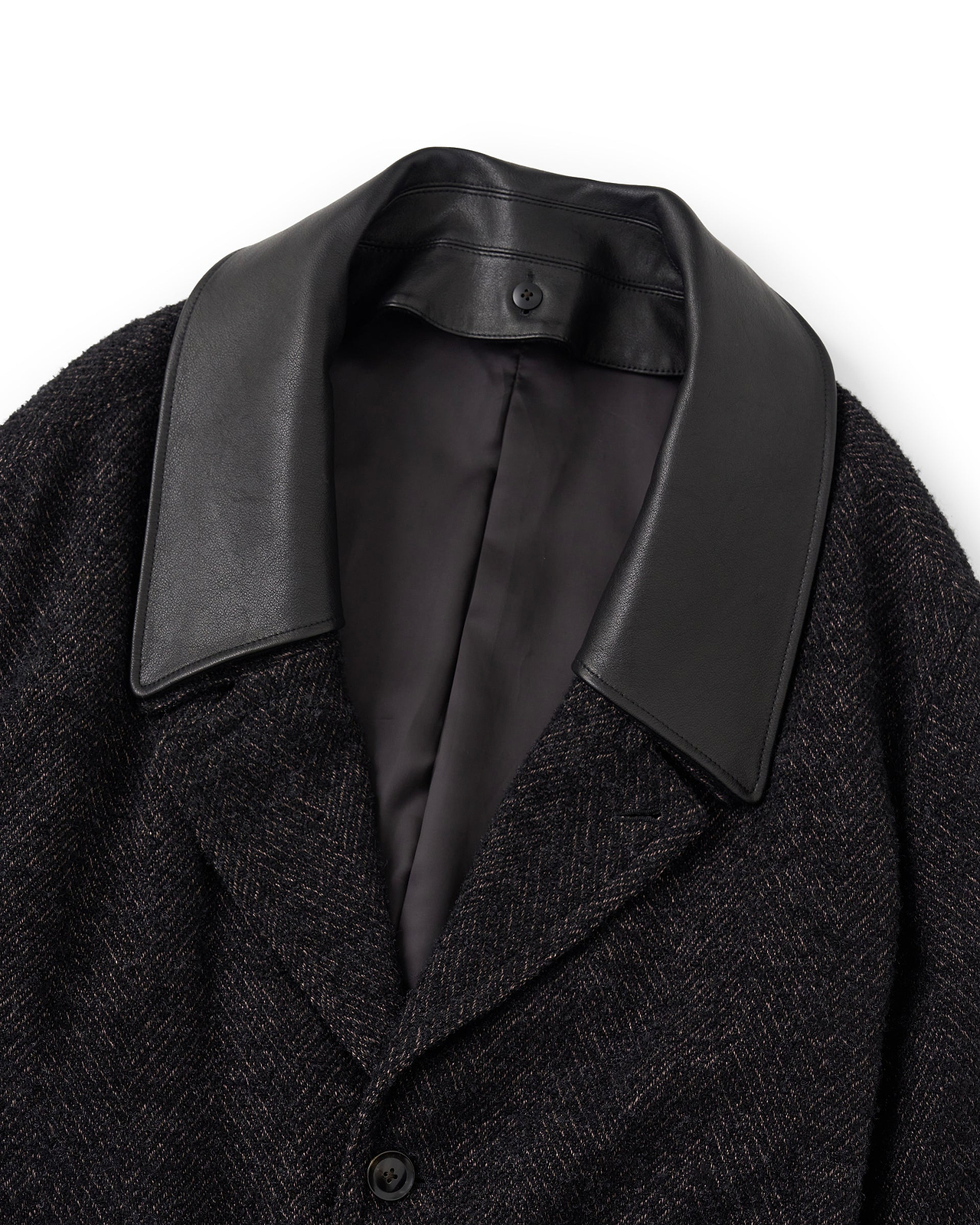 【26AW】デタッチャブルカラースパークルツイードコート