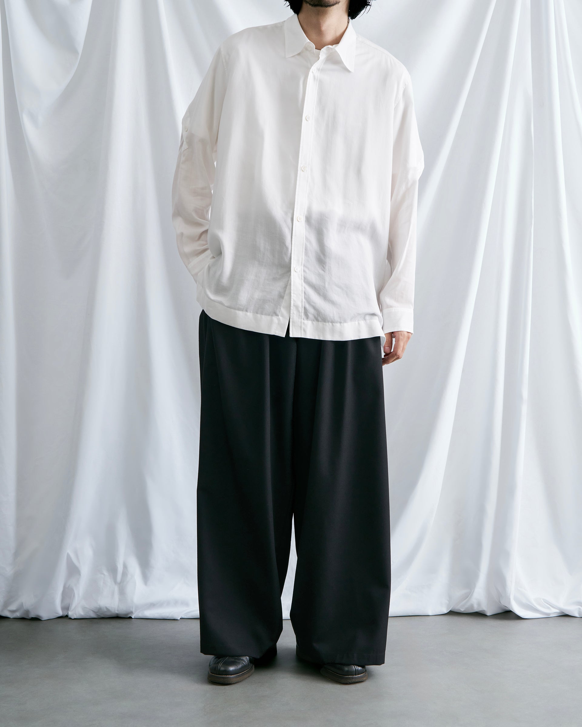 sulvam】レーヨンバックオープンシャツ – ファッションスナップストア