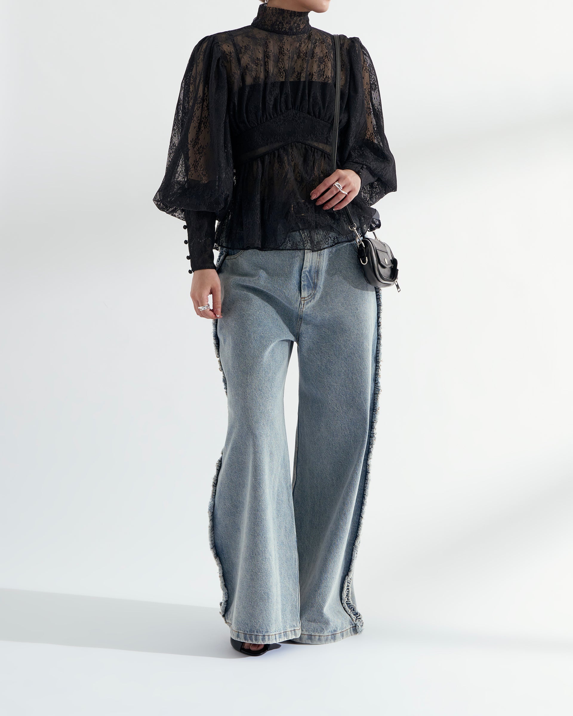 VIVIANO】ラッフルデニムパンツ – ファッションスナップストア