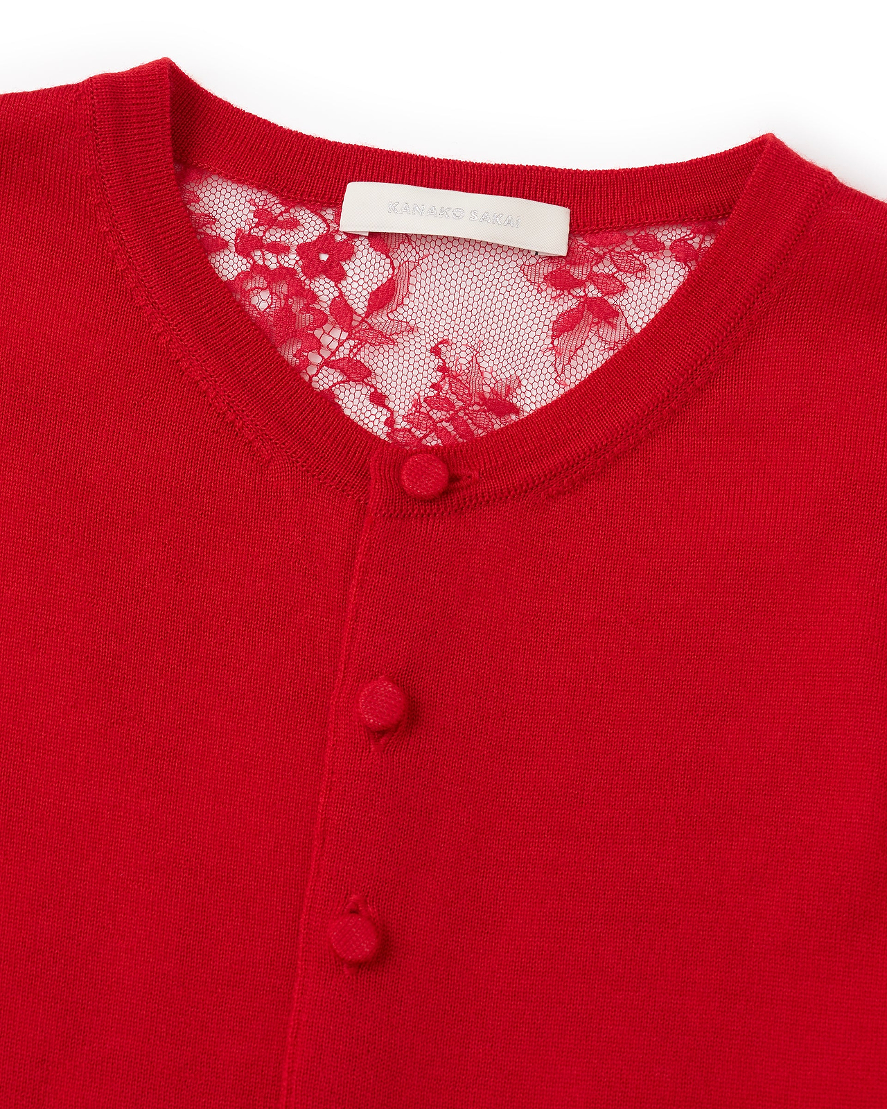 【26AW】ウールレースバックカーディガン
