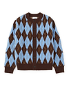【26AW】フェルテッドヤーンアーガイルクルーカーディガン