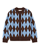 【26AW】フェルテッドヤーンアーガイルクルーカーディガン