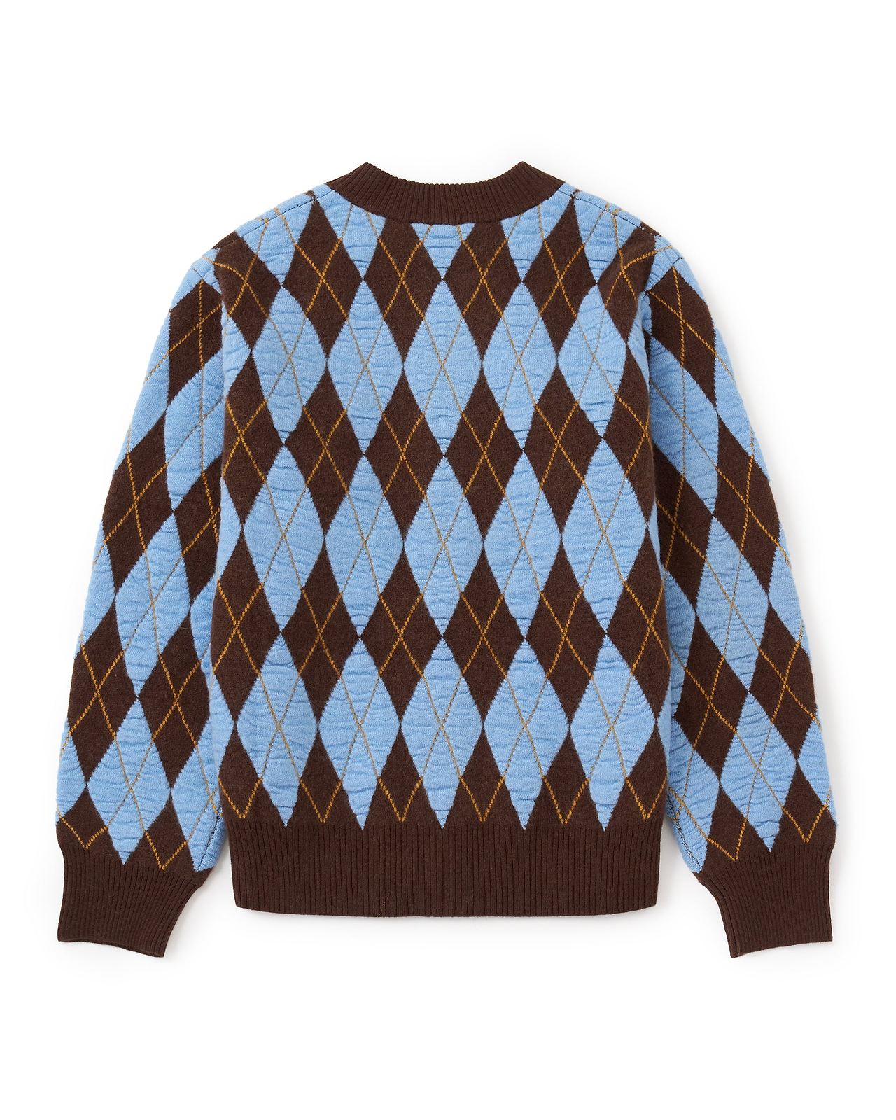 【26AW】フェルテッドヤーンアーガイルクルーカーディガン