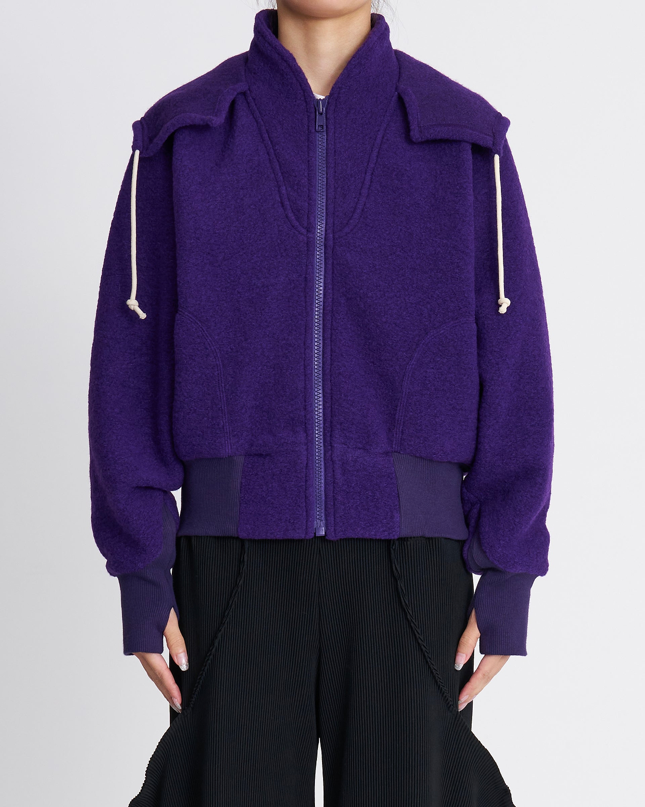 【26AW】シルバーフーデッドジップブルゾン