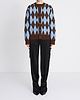 【26AW】フェルテッドヤーンアーガイルクルーカーディガン