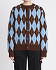 【26AW】フェルテッドヤーンアーガイルクルーカーディガン