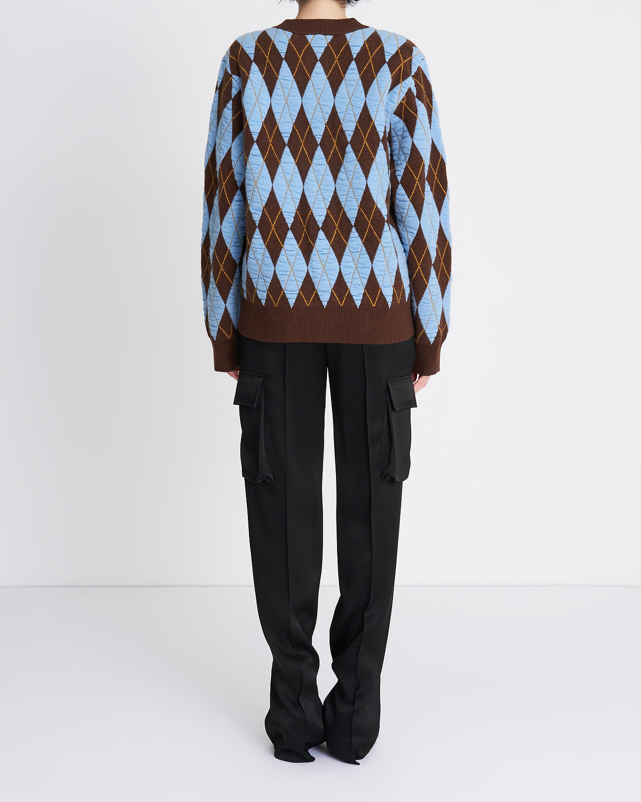 【26AW】フェルテッドヤーンアーガイルクルーカーディガン