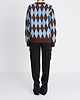 【26AW】フェルテッドヤーンアーガイルクルーカーディガン