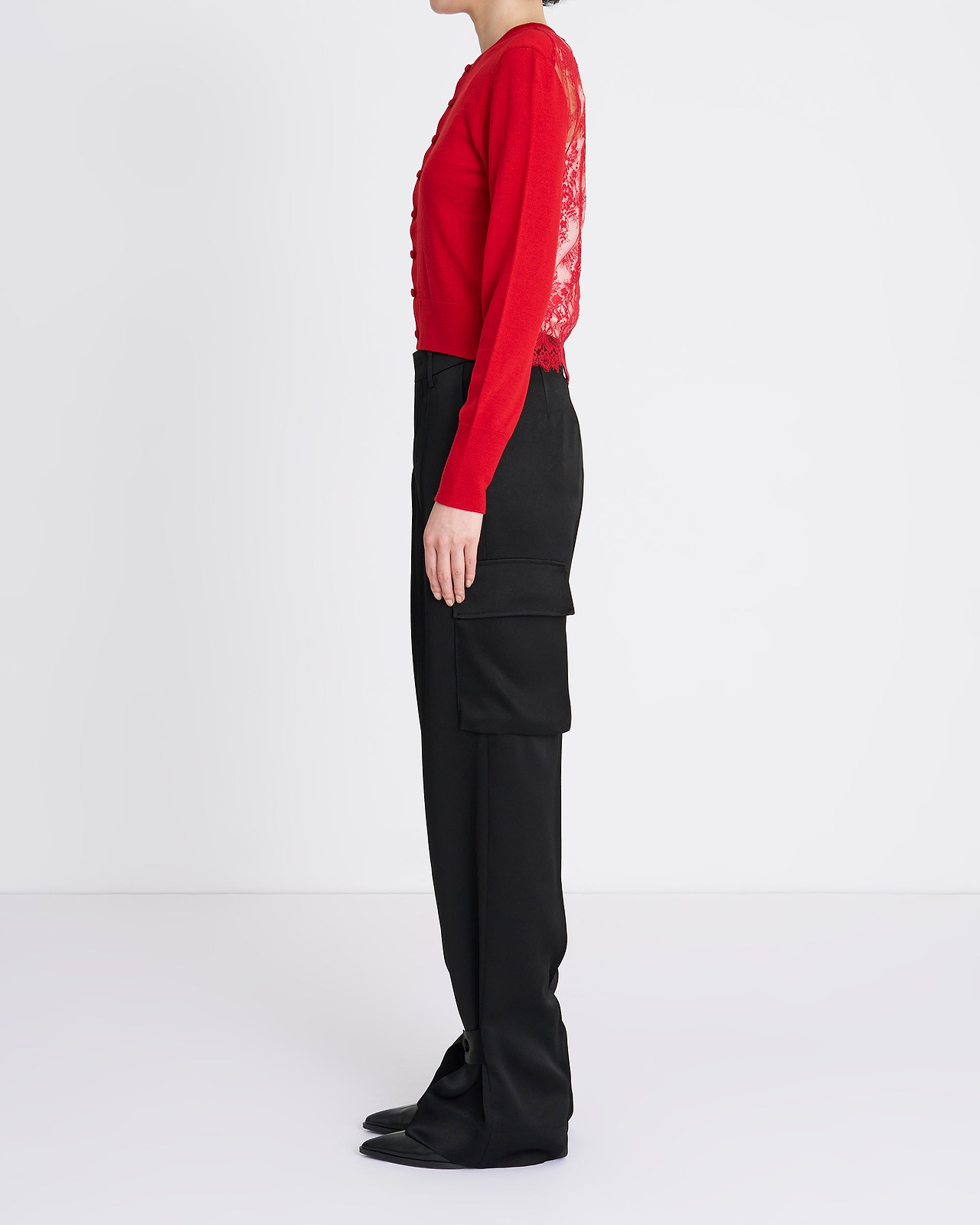 【26AW】ウールレースバックカーディガン