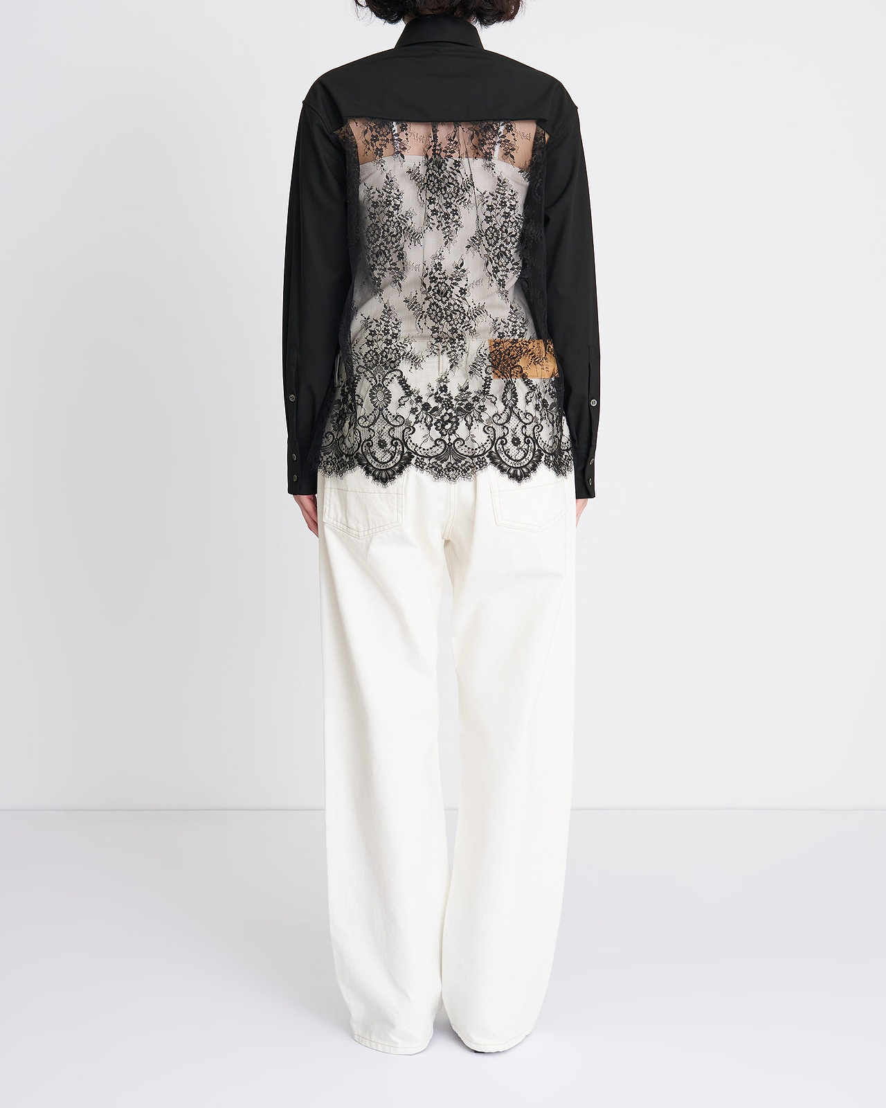 【26AW】レースバックパネルシャツ（ブラック）