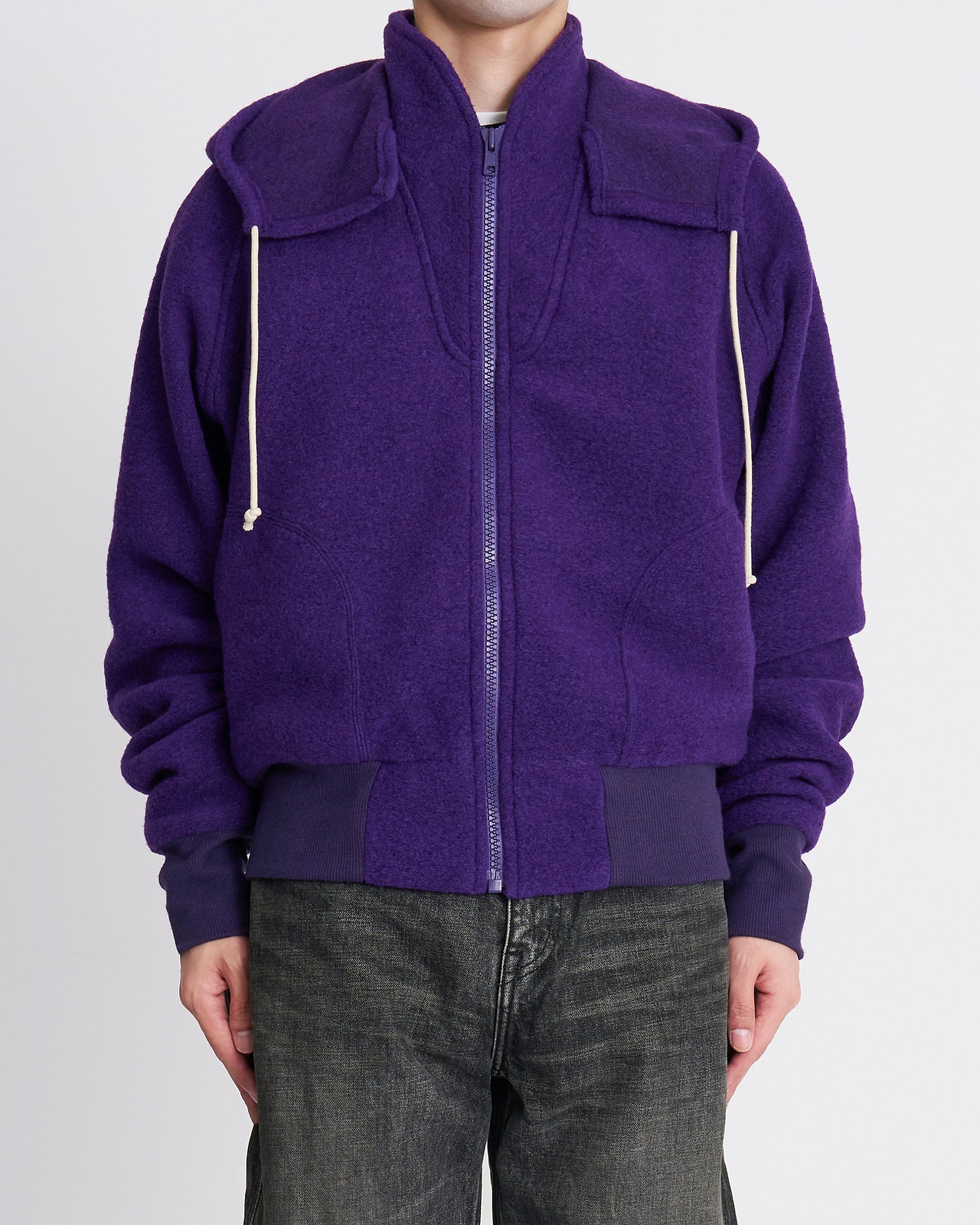 【26AW】シルバーフーデッドジップブルゾン