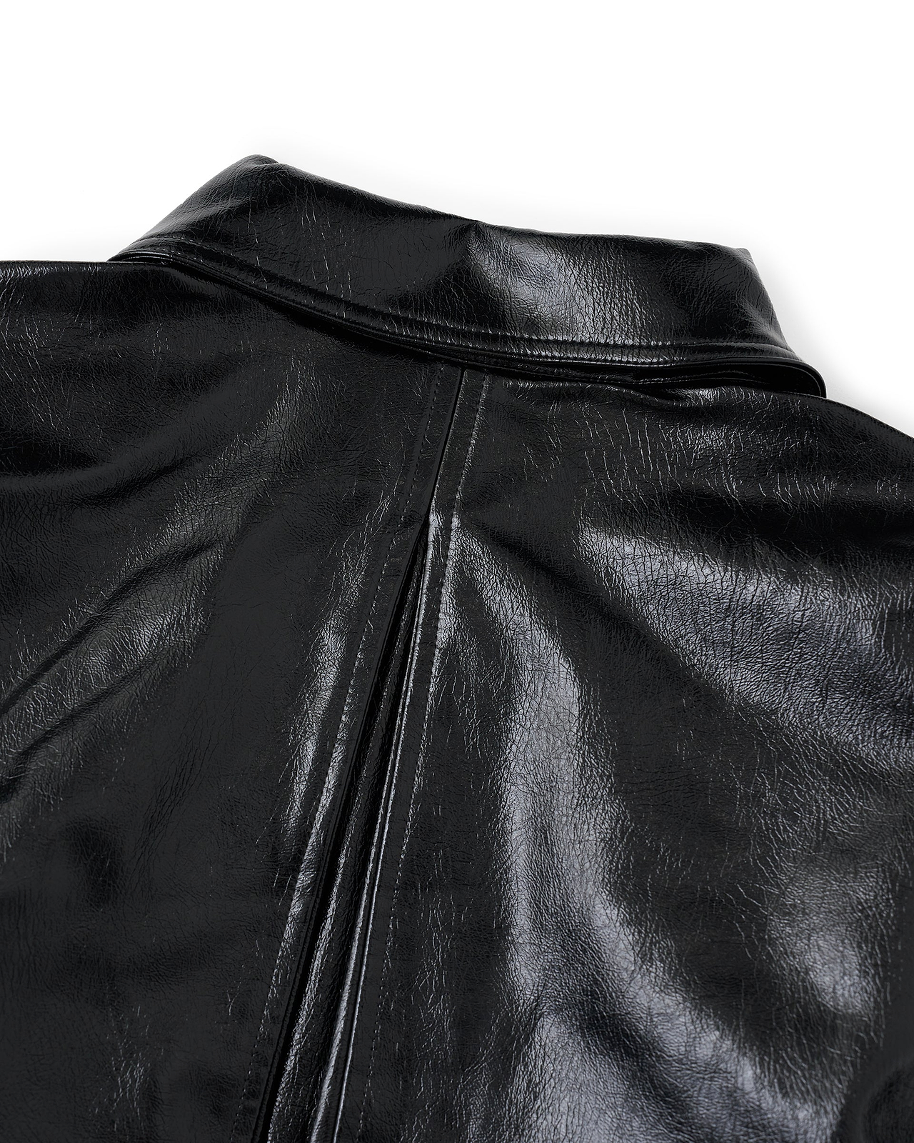 【26AW】フェイクレザープリーツクルージャケット