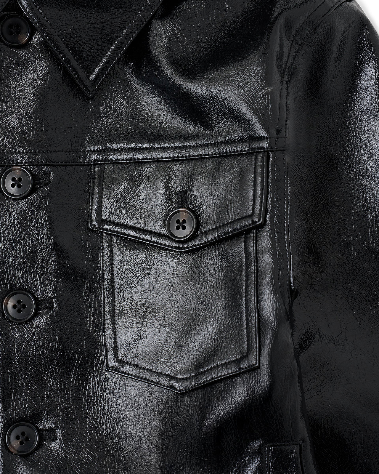 【26AW】フェイクレザープリーツクルージャケット