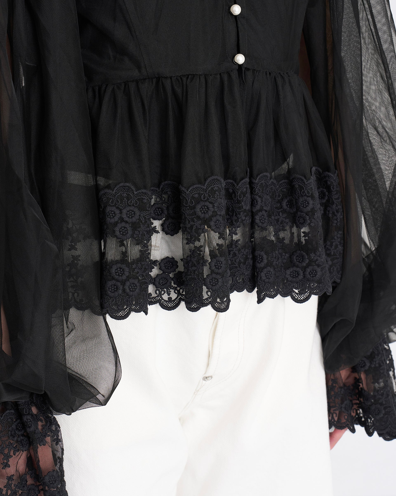 【26AW】ダンテルテープチュールブラウス