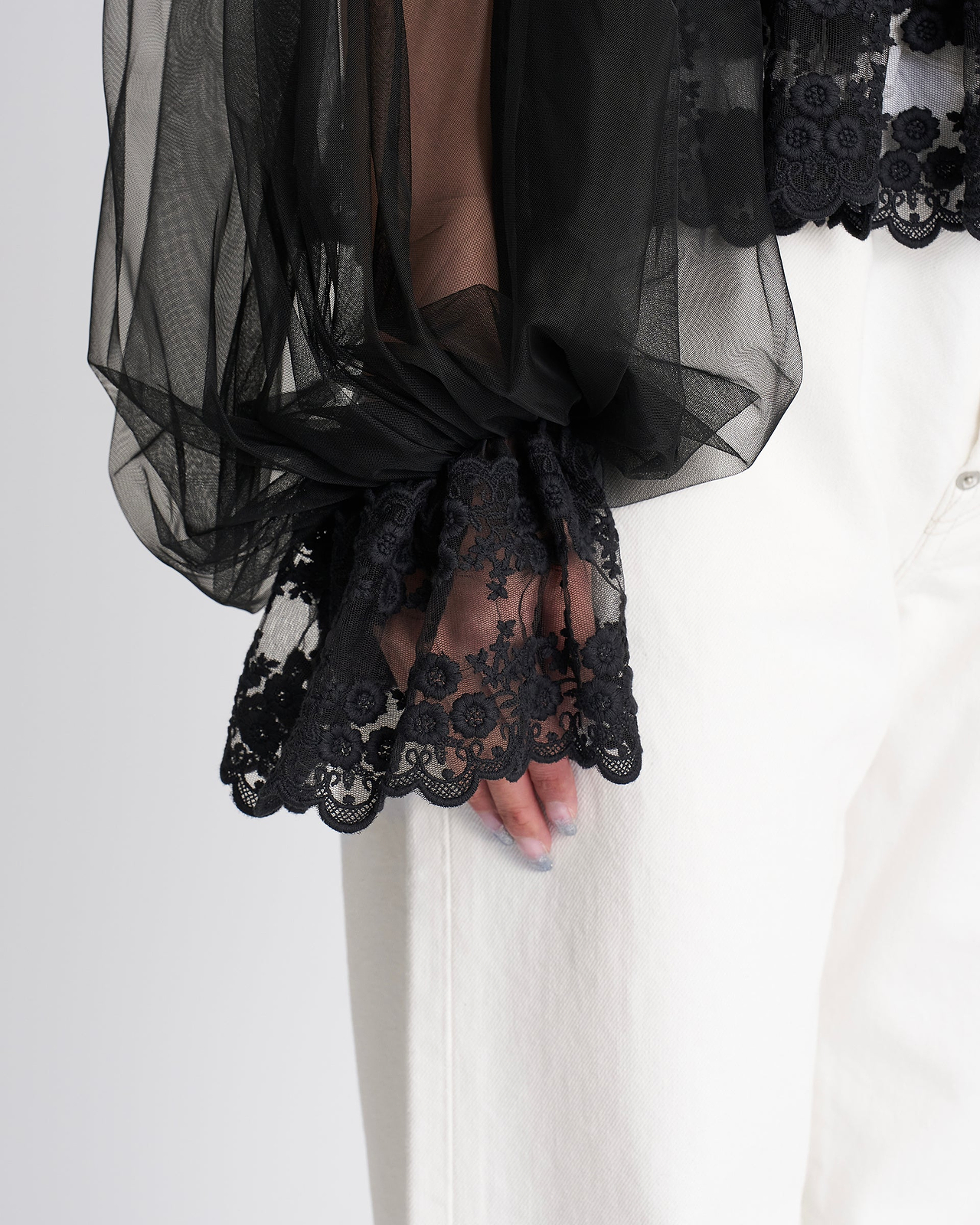 【26AW】ダンテルテープチュールブラウス