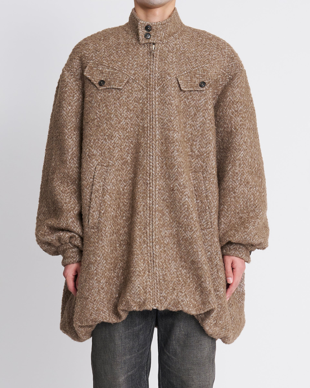 【26AW】ヘリンボーンバルーンコート