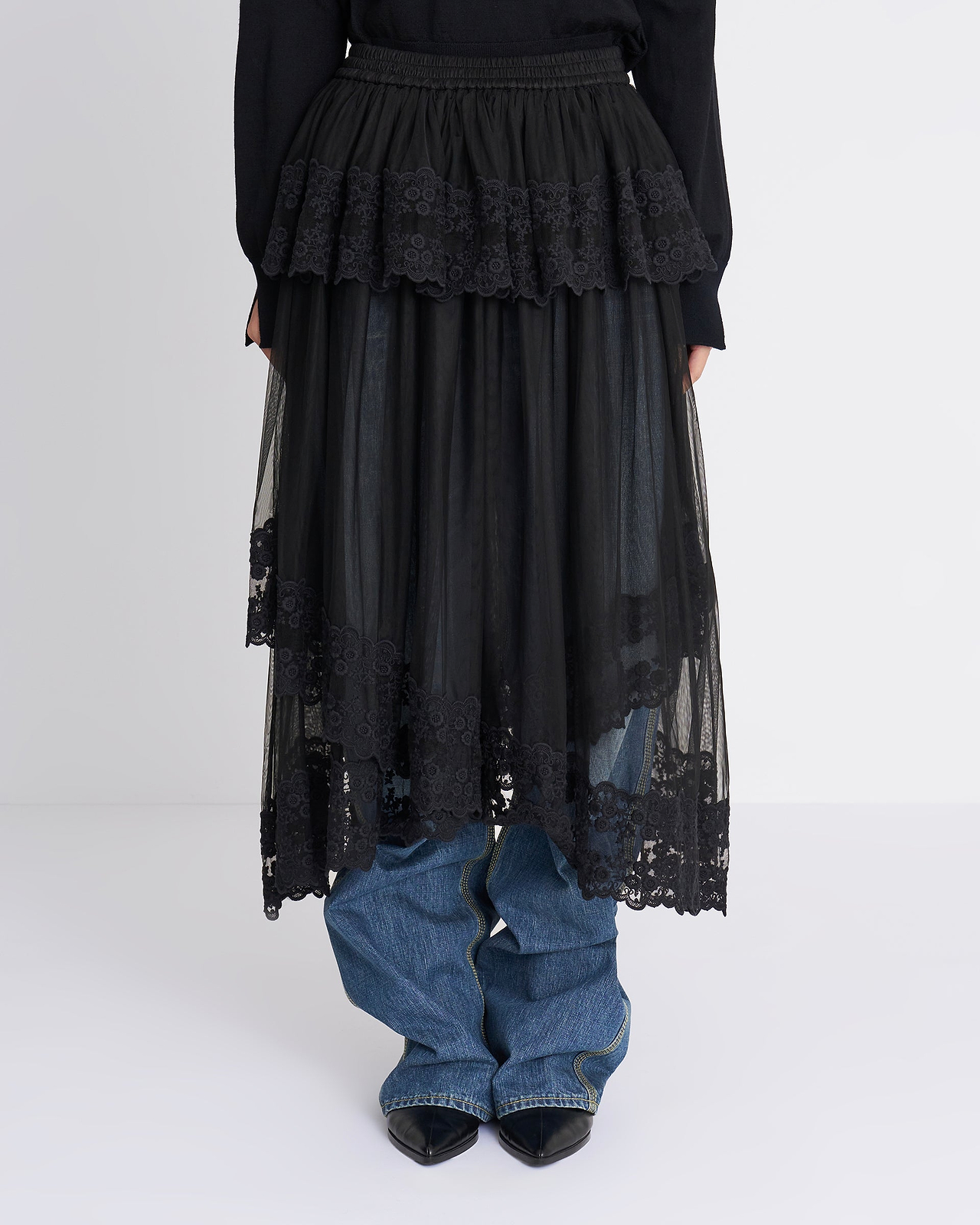 【26AW】ダンテルテープチュールスカート