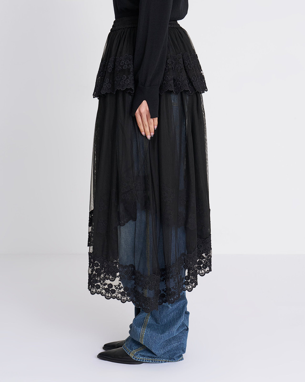 【26AW】ダンテルテープチュールスカート
