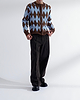 【26AW】フェルテッドヤーンアーガイルクルーカーディガン