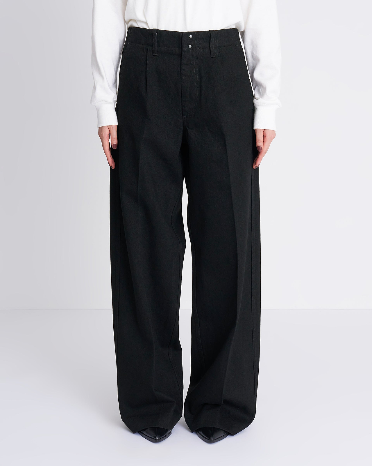 【26AW】THEワイドジーントラウザーズ（ピンク×ブラック）