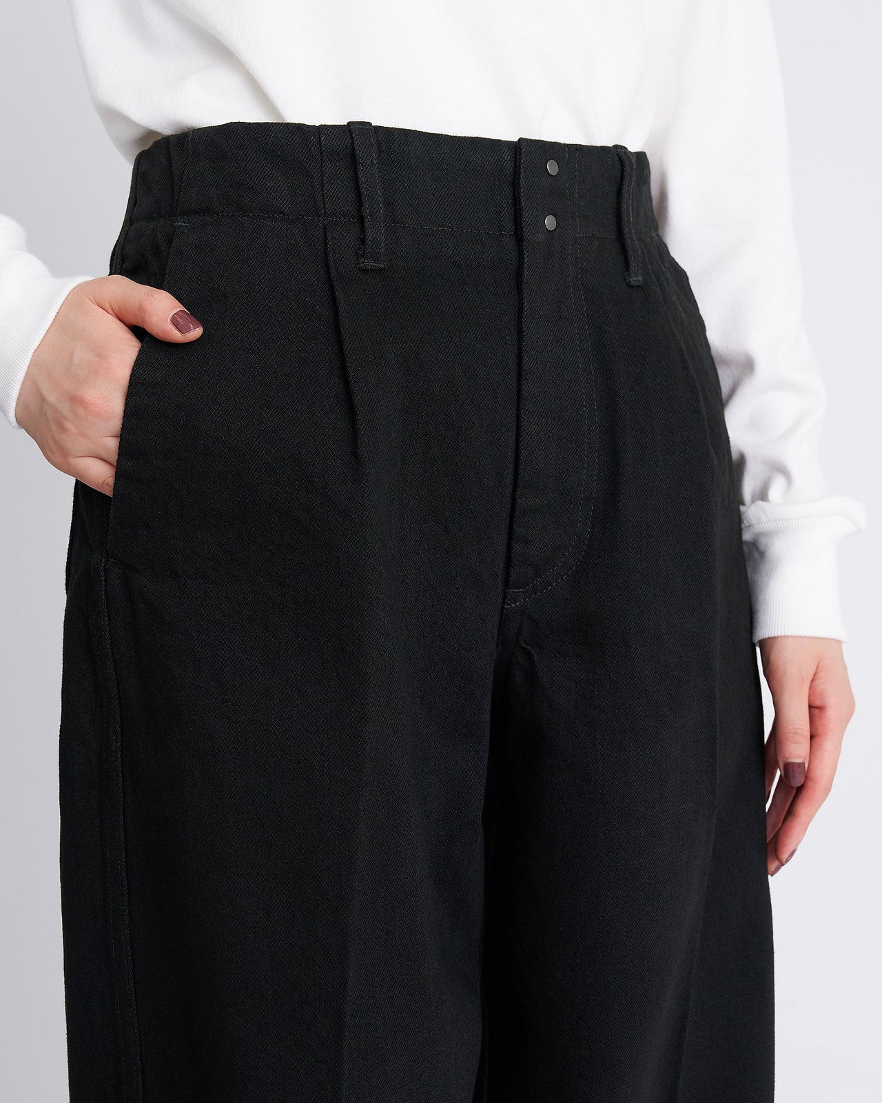 【26AW】THEワイドジーントラウザーズ（ピンク×ブラック）