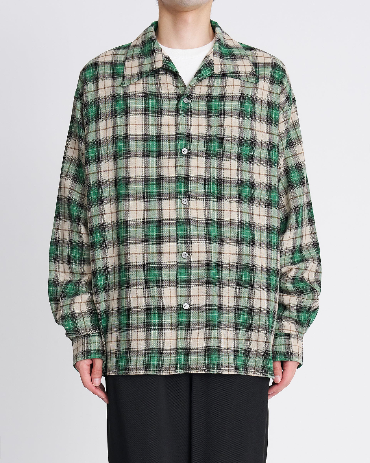 【26AW】ウイングカラーチェックLSシャツ