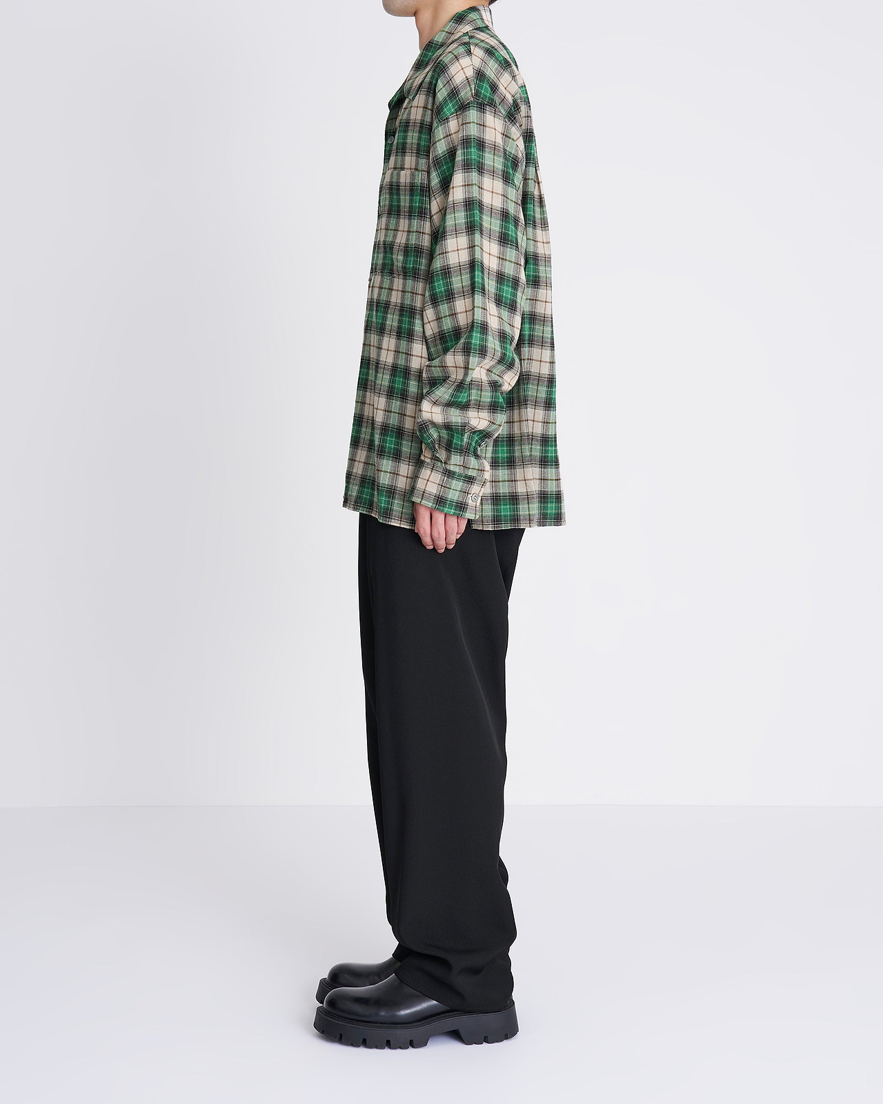 【26AW】ウイングカラーチェックLSシャツ