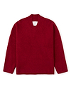 【26AW】ドレーピングショールカラーVネックオーバーサイズプルオーバー