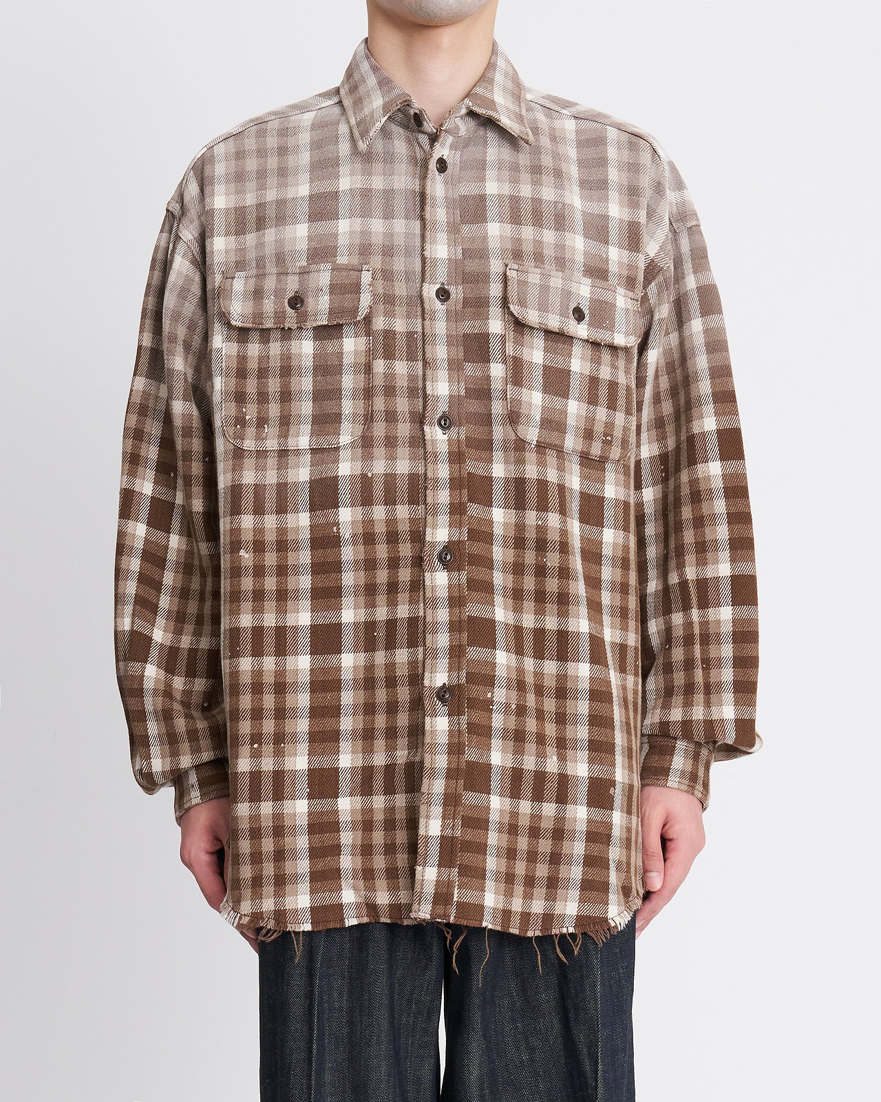 【26AW】コットンフランネルオーバーサイズシャツ