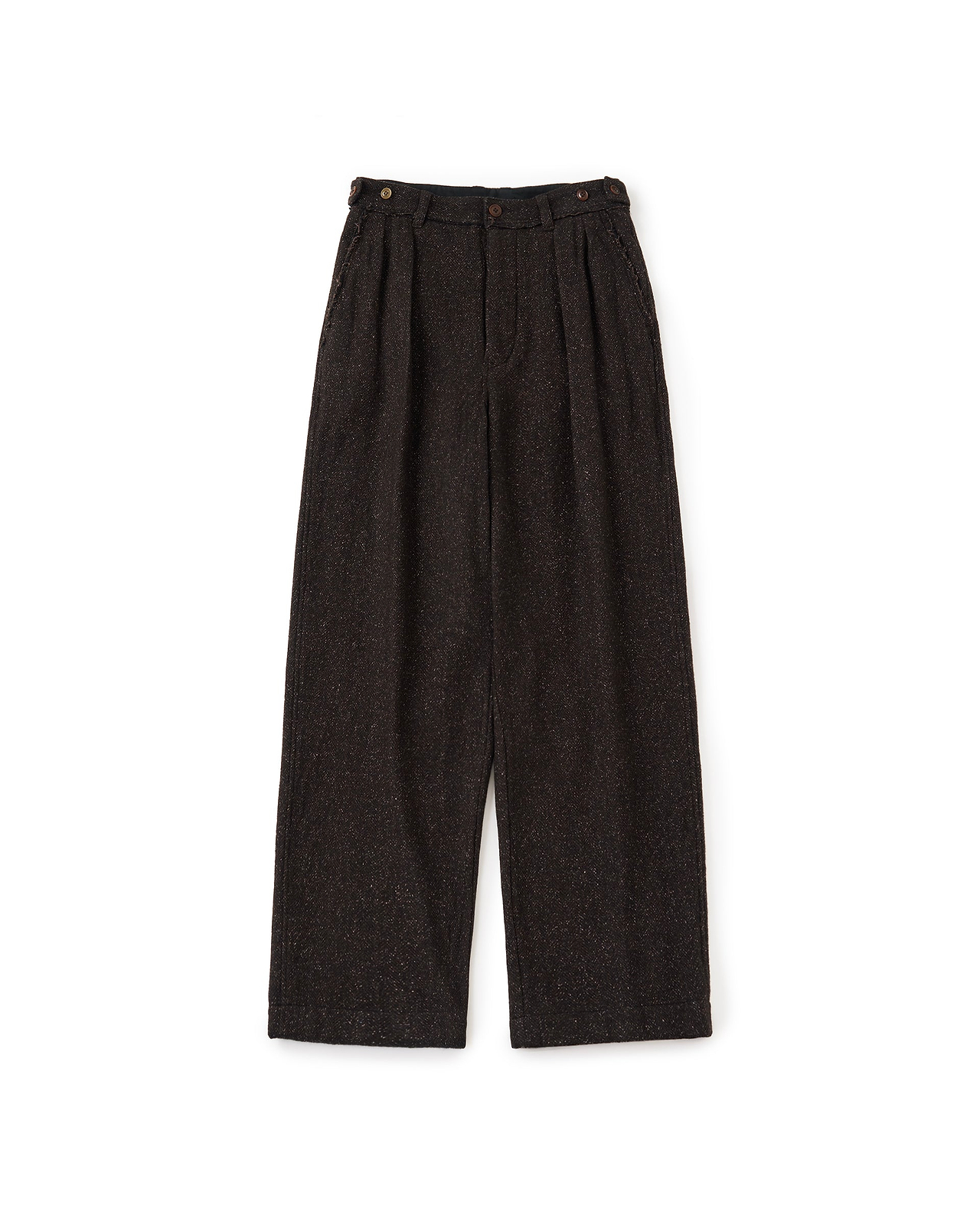 【26AW】ガーメントウォッシュドシルクネップツイードツータックパンツ