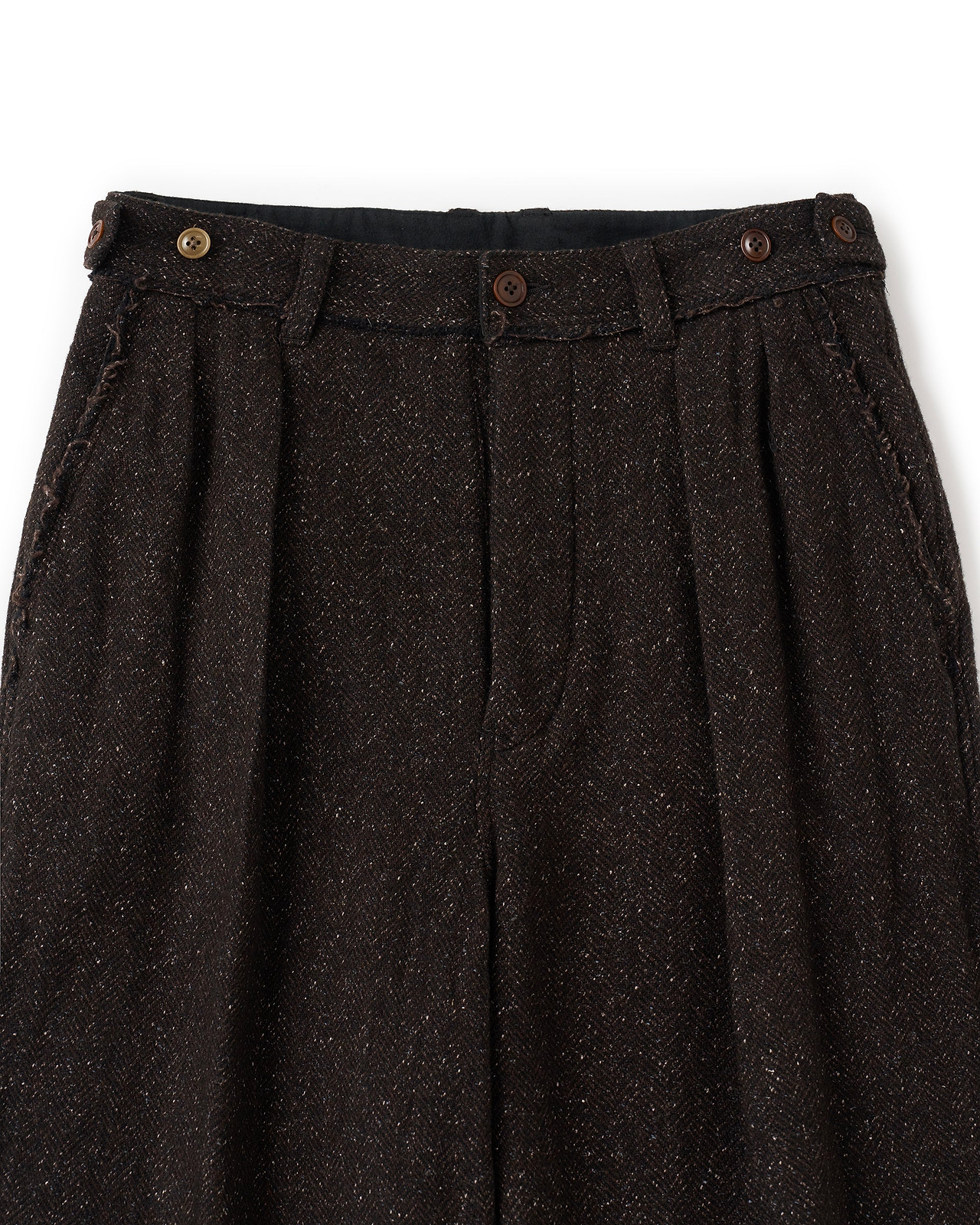 【26AW】ガーメントウォッシュドシルクネップツイードツータックパンツ