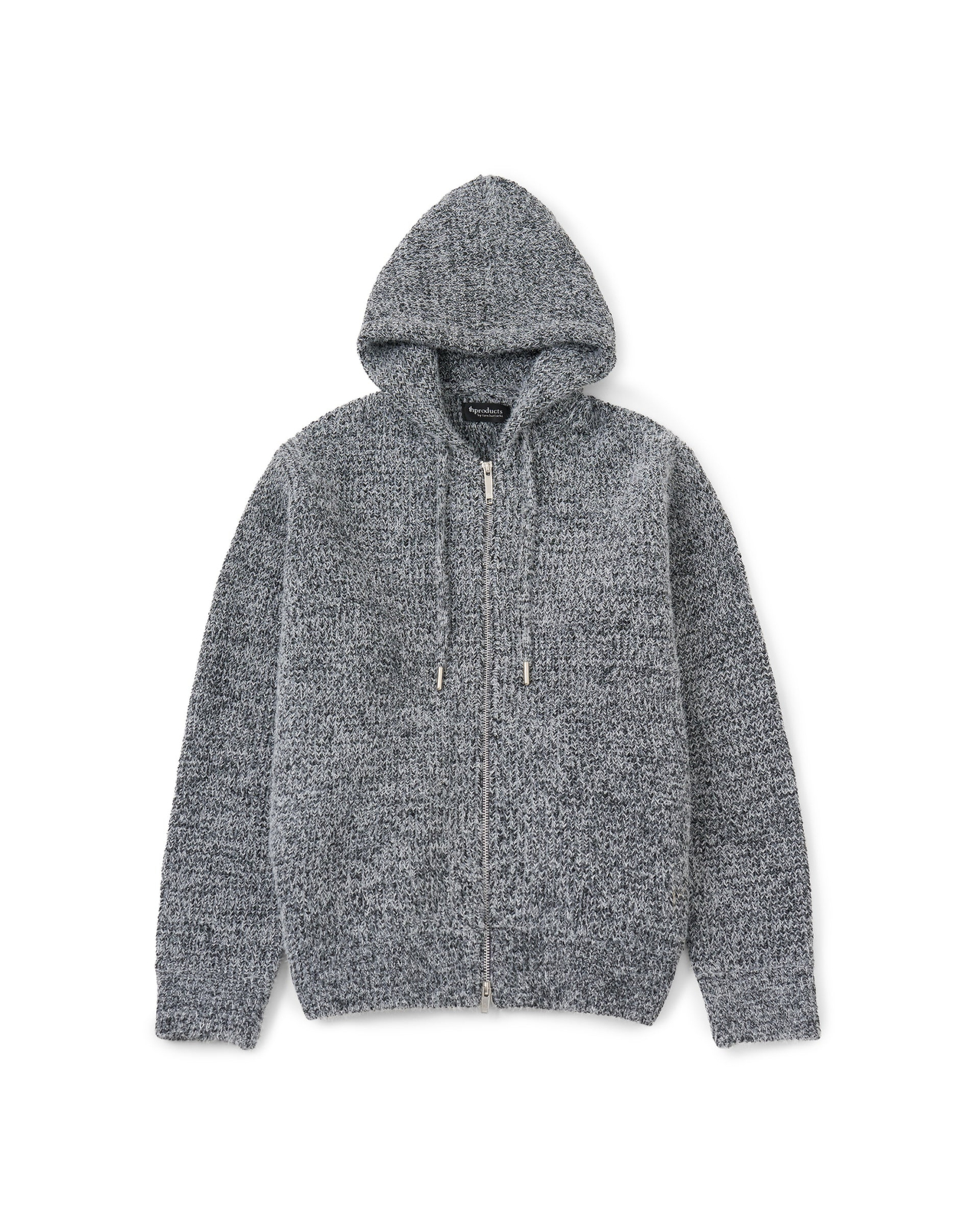【26AW】ホワイトネップフルジップニットフーディー