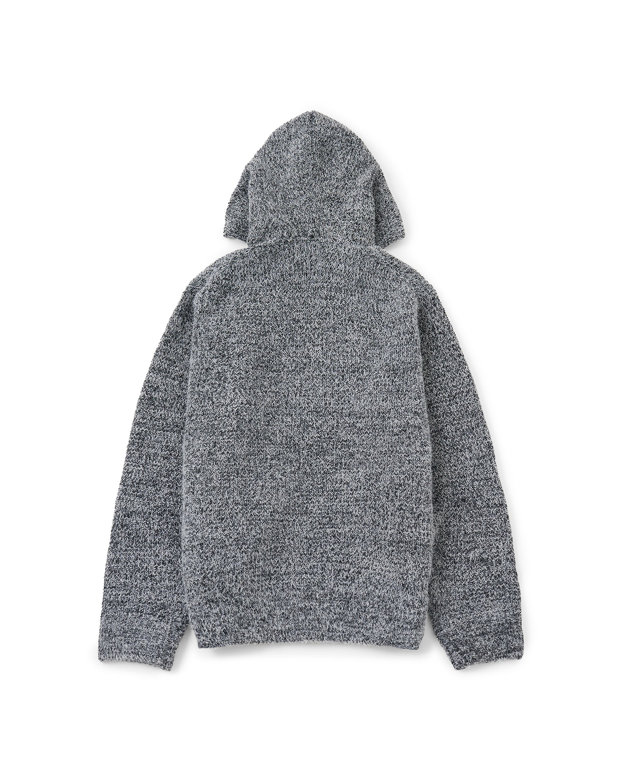 【26AW】ホワイトネップフルジップニットフーディー